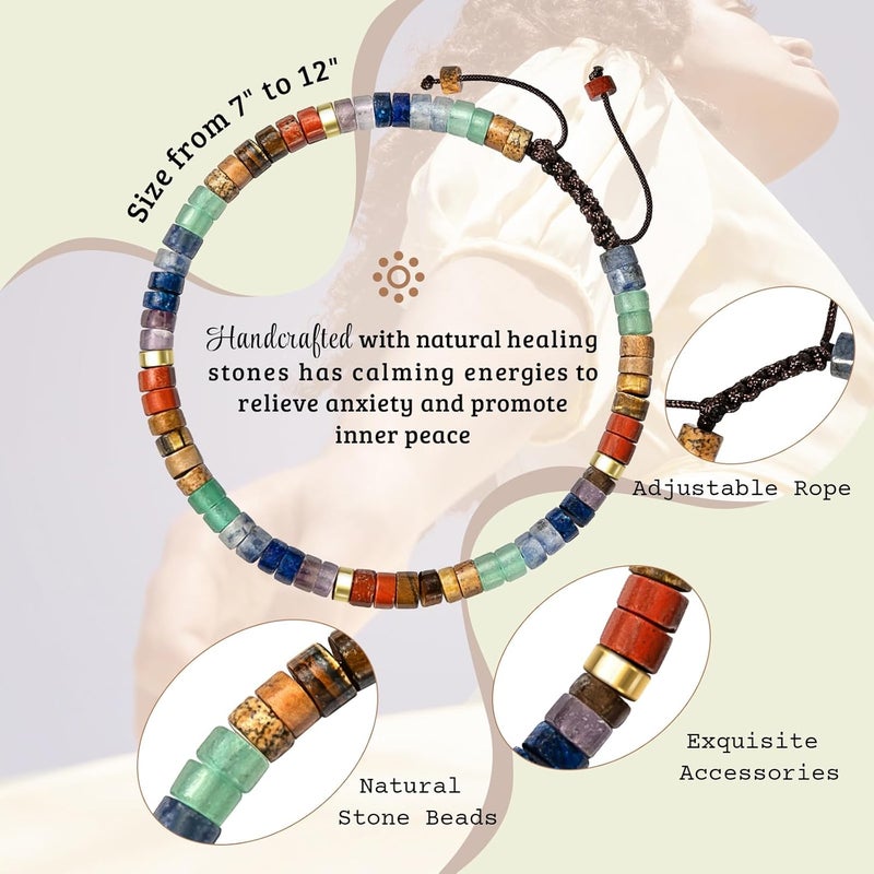 ZOKCC Inspirational Gifts Bracelets for Women: Christmas Day Gifts for Women Friends Sister Mom - Healing Natural Stone Beads Bracelets Thinking of you Get Well Soon Gift for Women - Image 3